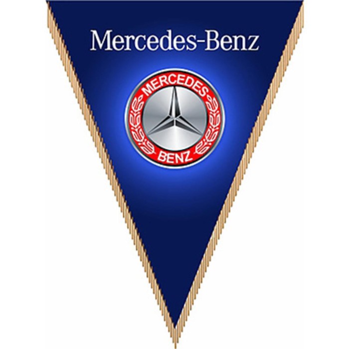 

Вымпел треугольный Mersedes-Benz фон синий, 260х200 мм, цветной, Skyway