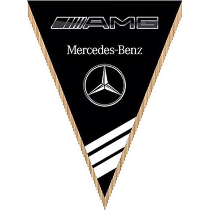 

Вымпел треугольный Mersedes-Benz amg черный , 260х200 мм, цветной, Skyway