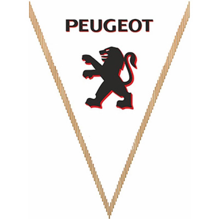

Вымпел треугольный PEUGEOT фон белый, 260х200 мм, цветной, Skyway, S05101063