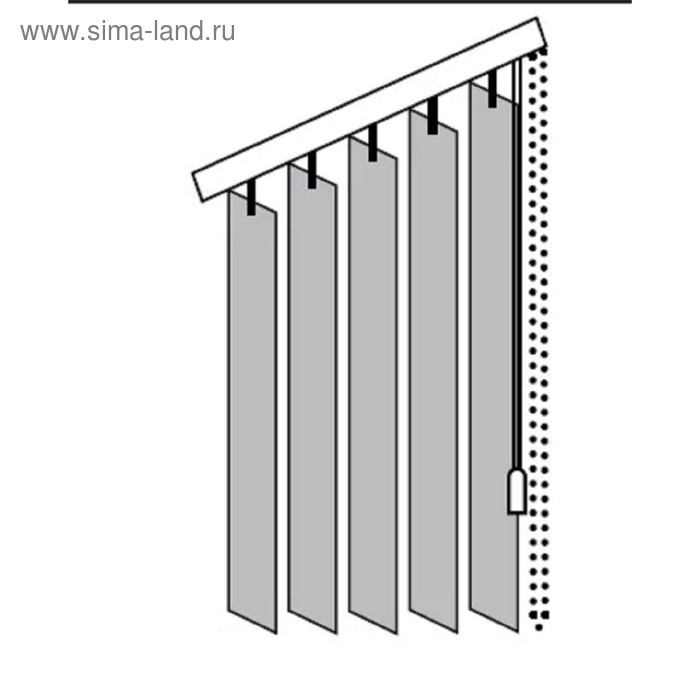 фото Комплект ламелей для вертикальных жалюзи «диагональ», 5 шт, 180 см, цвет серый уют