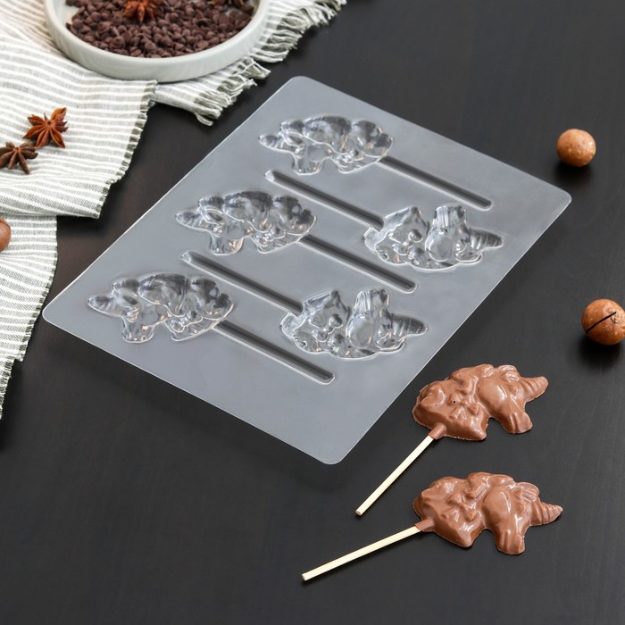форма для шоколада и конфет хеопс 14 ячеек 20×12×2 5 см Форма для шоколада и конфет «Единорог», 5 ячеек, 24×18,5×1 см
