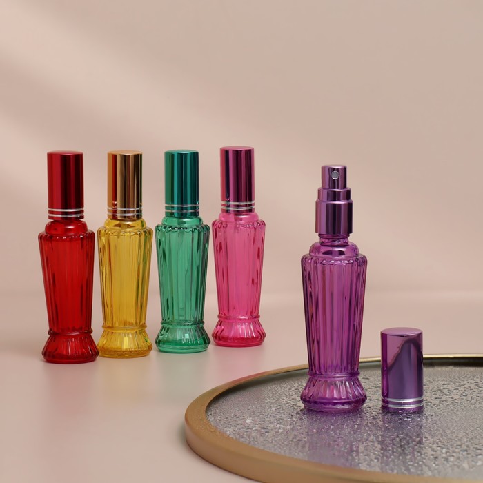 Флакон стеклянный для парфюма «Изящность», с распылителем, 15 мл, цвет МИКС
