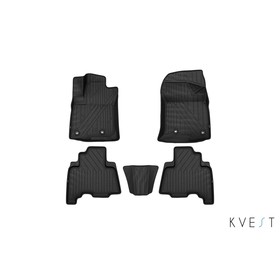 Коврики KVEST 3D в салон Toyota LC-150 Prado, 2013->, 5 шт. (полистар, серый, черный) от Сима-ленд