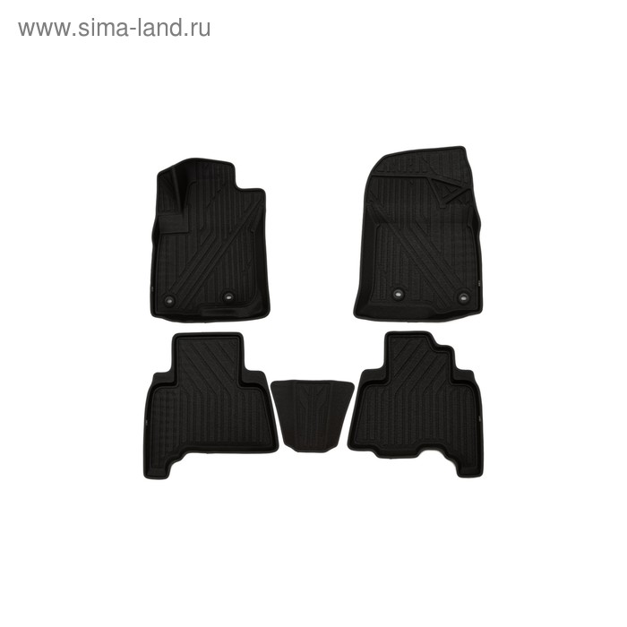 Коврики KVEST 3D в салон Lexus GX, 2013->, 5 шт. (полистар черный/черный)