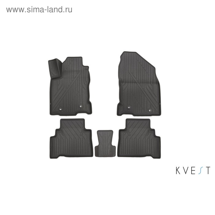 Коврики KVEST 3D в салон Lexus NX, 2014->, 5 шт. (полистар серый/серый)