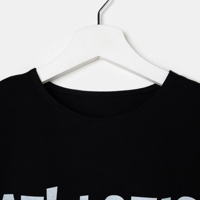 фото Комплект для девочки (футболка, леггинсы), цвет белый/чёрный, рост 104 см luneva