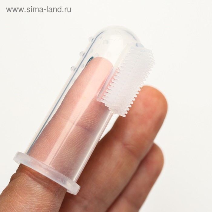 фото Детская зубная щетка массажер-прорезыватель «первая», силиконовая, на палец, от 4 мес. lubby