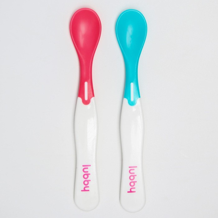 Набор ложек «Термочувствительные» для кормления, от 4 мес., 2 шт., цвета МИКС