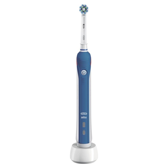 Электрическая зубная щётка Oral-B Pro 2 2000N D501.513.2 Cross Action, 2 режима, бело-синяя