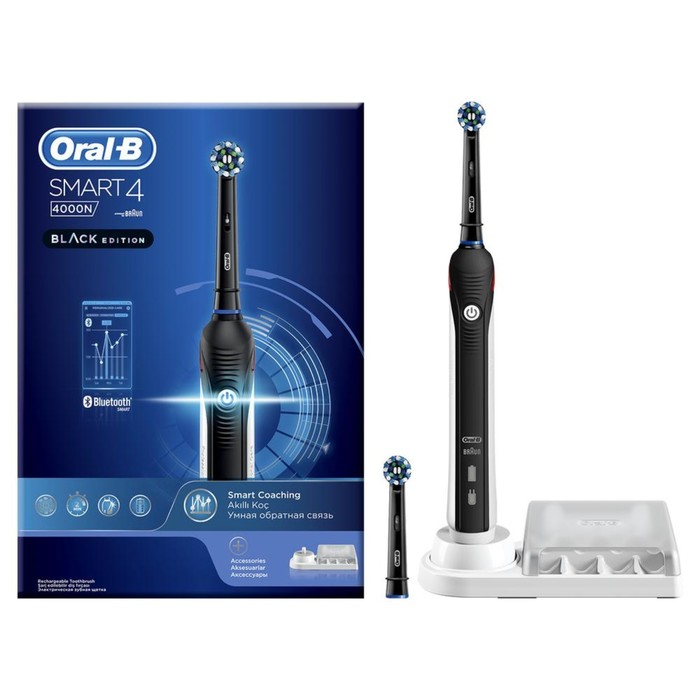 Электрическая зубная щётка Oral-B Smart 4 4000N D6015253 type 3767 8800 обмин чёрная 664900₽