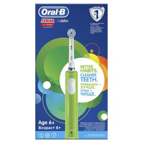 

Электрическая зубная щётка Oral-B Pro D16.513.1 Junior, вращательная, 8800 об/мин, зелёная