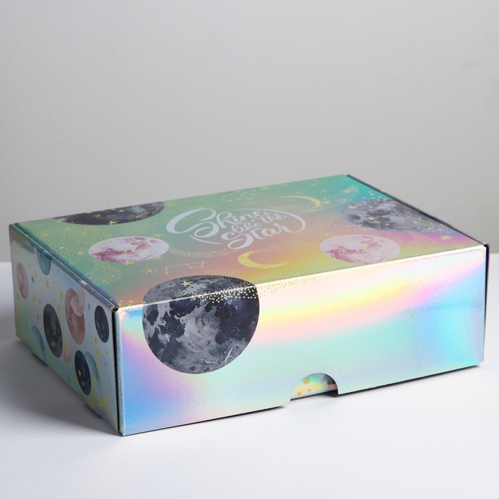 цена Коробка подарочная складная, упаковка, «Shine», 30,5 х 22 х 9,5 см