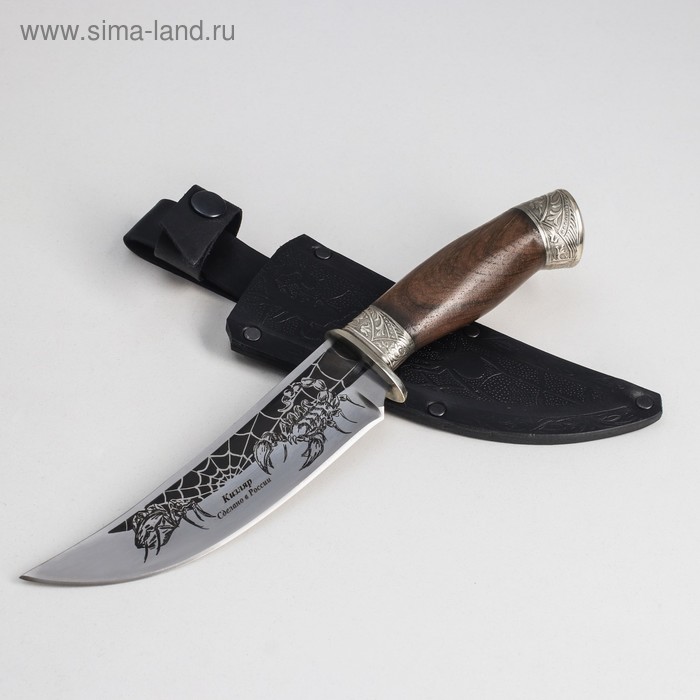 фото Нож «жало» с мельхиоровыми гардами, рукоять-орех, сталь 65х13 кизляр