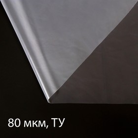 Плёнка полиэтиленовая, толщина 80 мкм, 3 × 5 м, рукав (1,5 м × 2), прозрачная, 1 сорт, Эконом 50 % Ош