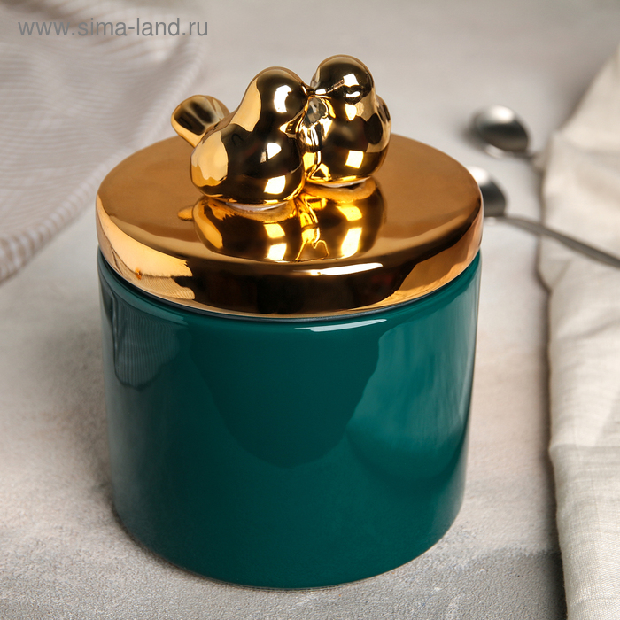 

Банка для сыпучих продуктов «Золотое крыло», 800 мл, цвет зелёный