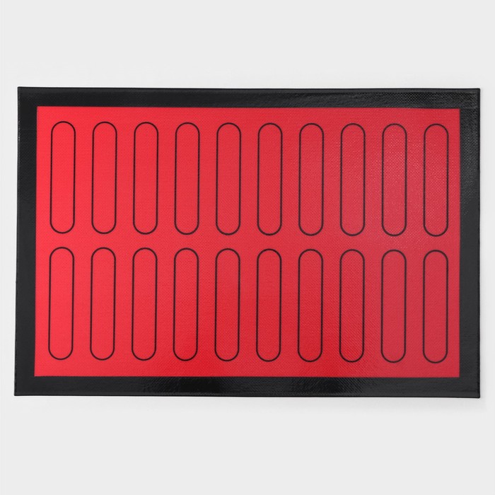 силиконовый коврик армированный эклер 38x28 см 0 4 мм Силиконовый коврик армированный «Эклер», 60×40 см, цвет красный