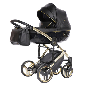 

Коляска 2 в 1 Junama Fluo Line JDFL-04, кожа, цвет чёрный