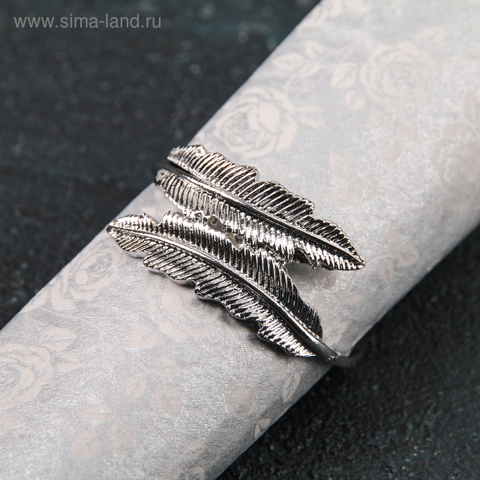 Кольцо для салфетки «Лист», 4,5×2 см, цвет серебряный кольцо для салфетки лист 4 5×2 см цвет серебряный
