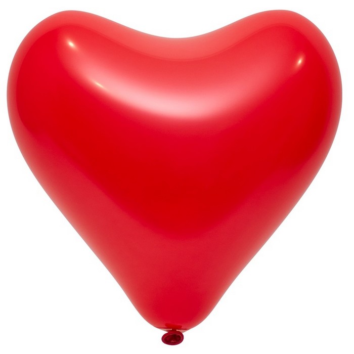 фото Шар латексный 12", сердце, стандарт, набор 50 шт., цвет красный everts