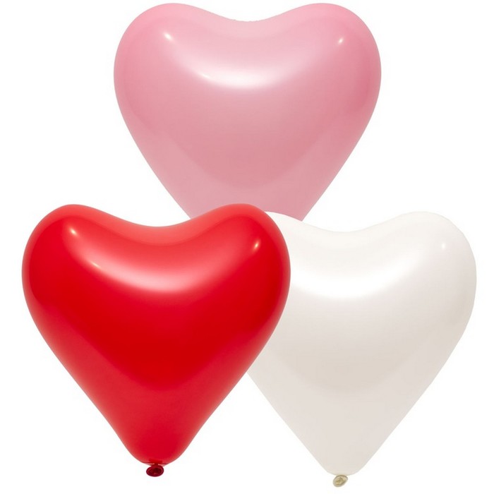 Шар латексный 12, сердце, стандарт, набор 50 шт., цвета МИКС шар латексный сердце 6 стандарт набор 100 шт цвет микс