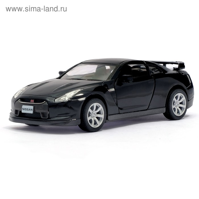 Машина металлическая Nissan GT-R R35, 1:36, открываются двери, инерция, цвет чёрный