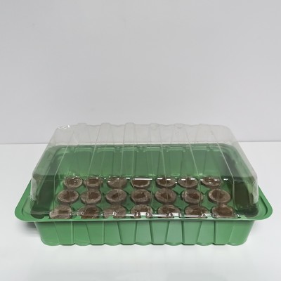 Мини-парник для рассады: торфяная таблетка d = 4.4 см (28 шт.), парник 37 × 23 × 6 см, без вставок, Jiffy - Фото 1