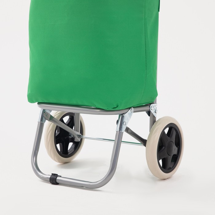 Сумка хозяйственная на тележке, нагрузка 30 кг, колёса ПВХ, цвет зелёный