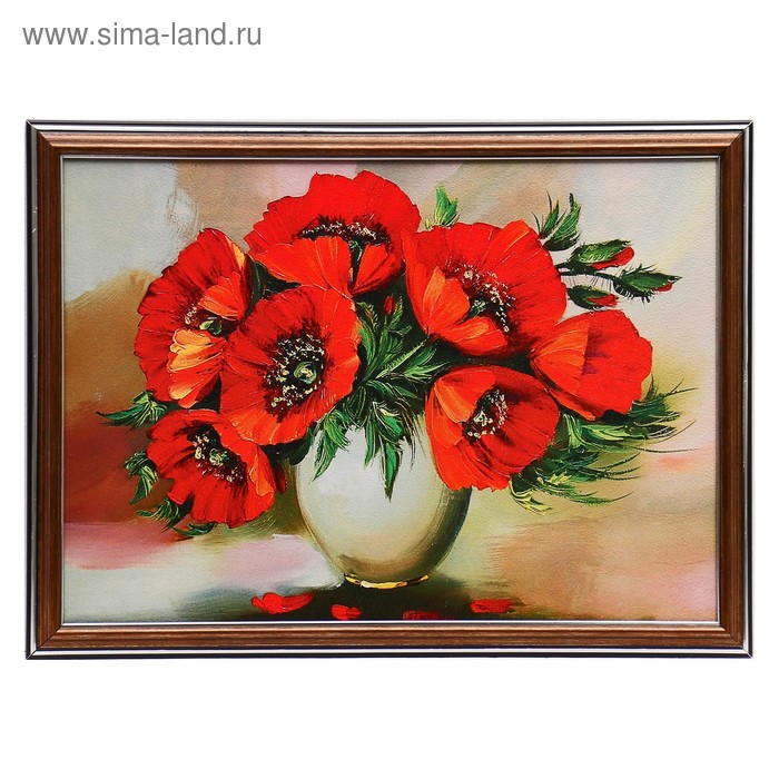 

Картина "Маки в вазе" 25х35 см (28х38см)