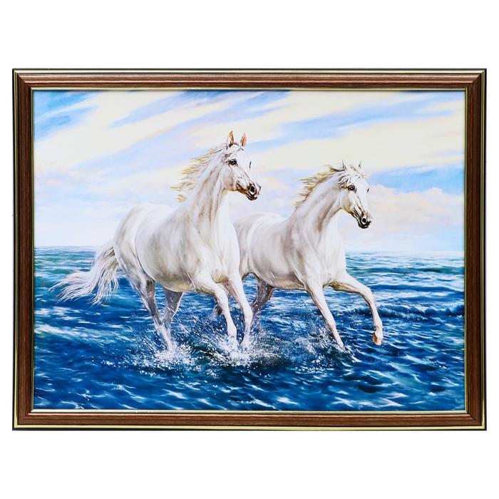 

Картина "Белые кони" 30х40 см (33х43см)