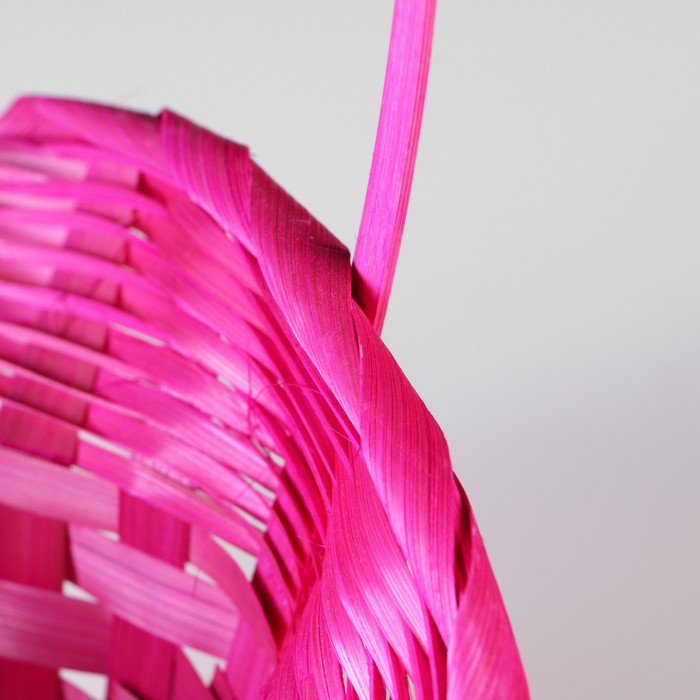 Корзина плетеная, бамбук, D21/13xH14/29 см, розовый