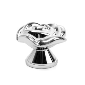 Ручка кнопка TUNDRA Rose 01, белая с серебряным