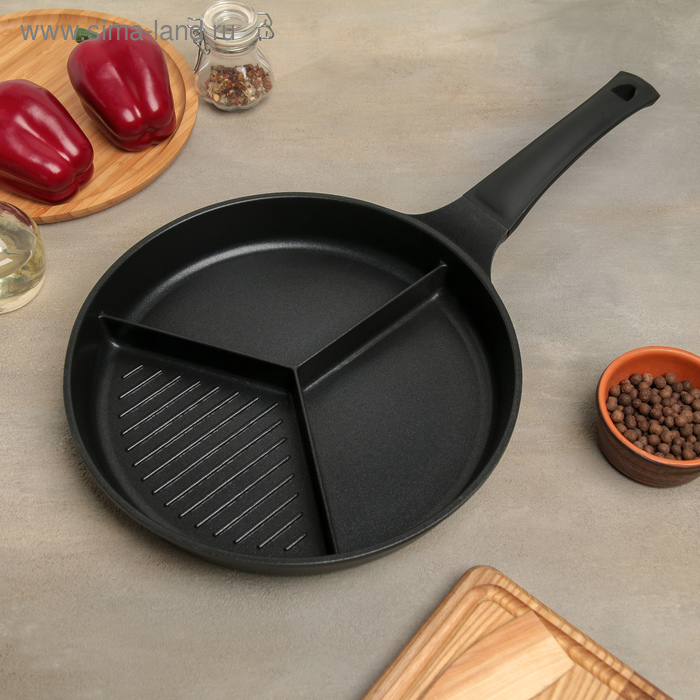 фото Сковорода-гриль литая 3в1, 29×6 см, индукция