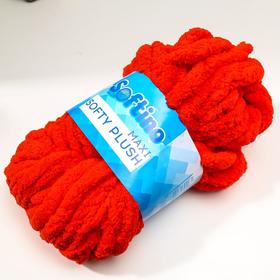 

Пряжа фантазийная 100% полиэстер "Softy plush maxi" 250 гр 22 м гранатовый