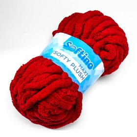 

Пряжа фантазийная 100% полиэстер "Softy plush maxi" 250 гр 22 м вишневый