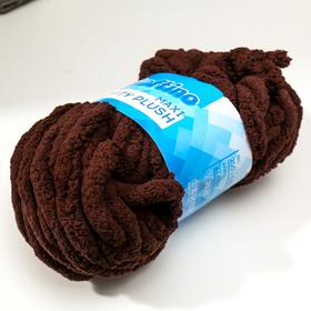 

Пряжа фантазийная 100% полиэстер "Softy plush maxi" 250 гр 22 м тёмный шоколад