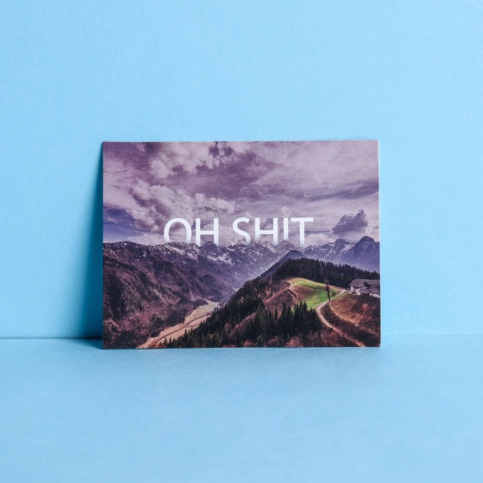 

Открытка мини Oh shit 8 х 6 см
