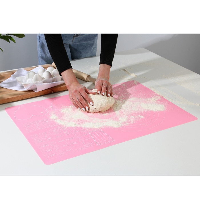 фото Силиконовый коврик для выпечки «готовим с любовью», 64 х 45 см дорого внимание