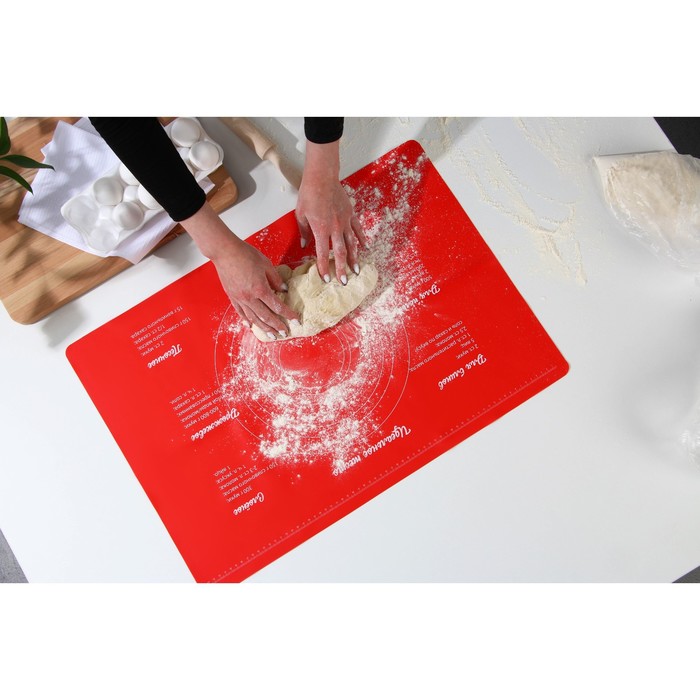 фото Силиконовый коврик для выпечки «идеальное тесто», 64 х 45 см