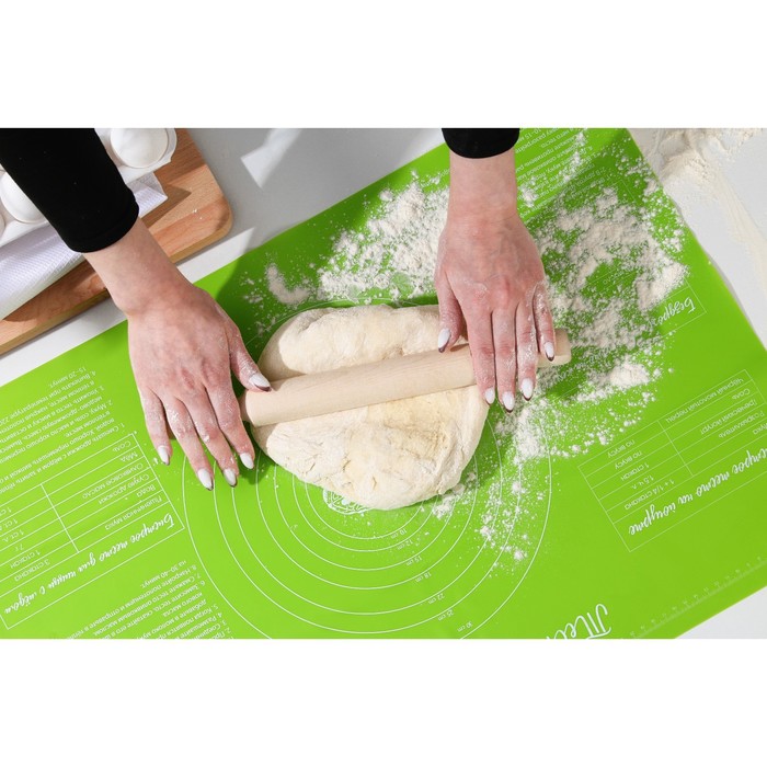 фото Силиконовый коврик для выпечки «тесто для пиццы», 64 х 45 см