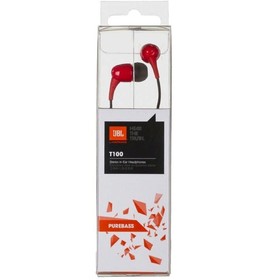 

Наушники JBL T100, вакуумные, 1.1 м, проводные, красные