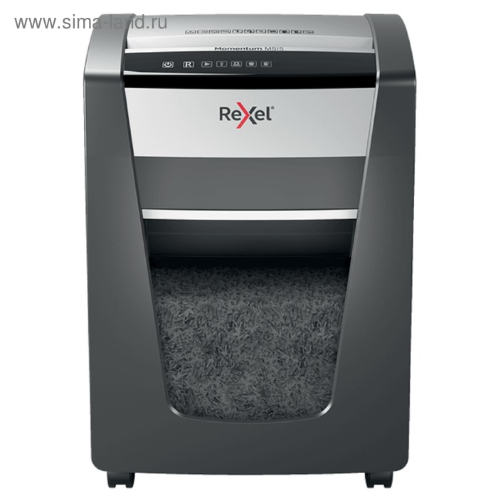 фото Шредер rexel momentum m515 eu (p-5), фрагменты 2x15мм, 15 листов одн, скрепки, скобы, 30л