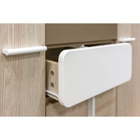 

Тумба прикроватная Элен, 418х402х506, Ясень Анкор св/Латте/Белый глянец