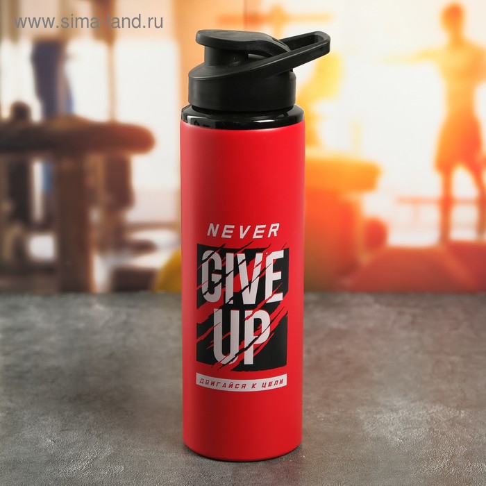 фото Бутылка металлическая «never give up», 900 мл командор