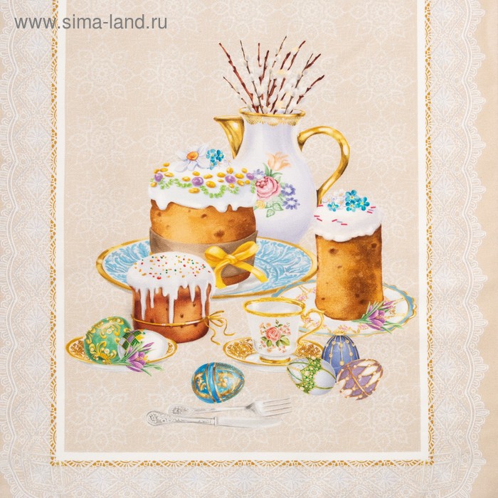 

Дорожка на стол "Пасхальные куличи" 40*146 см, 100% хл, саржа 190 гр/м2