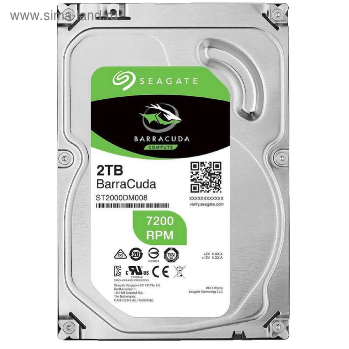 фото Жесткий диск seagate original barracuda, 2тб, sata-iii, 3.5"