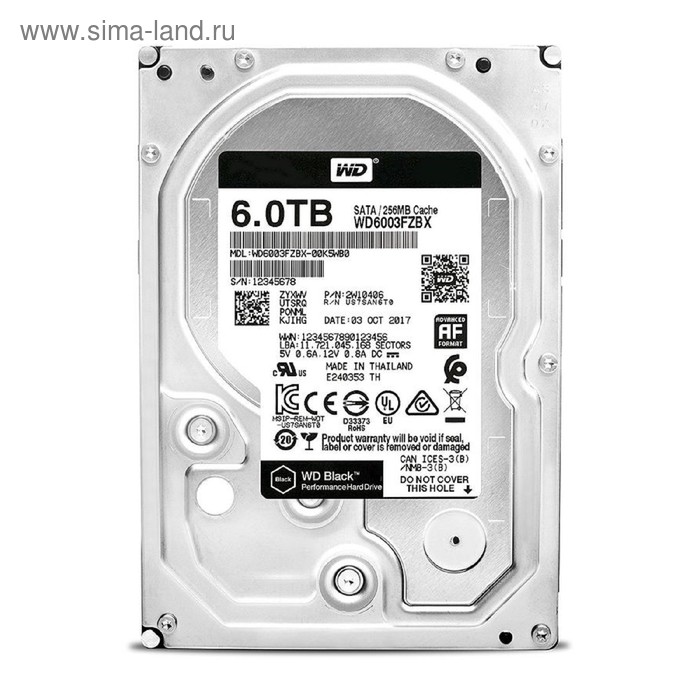 фото Жесткий диск wd original wd6003fzbx black, 6тб, sata-iii, 3.5"