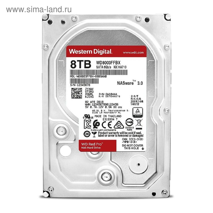 фото Жесткий диск wd original wd8003ffbx red pro, 8тб, sata-iii, 3.5"