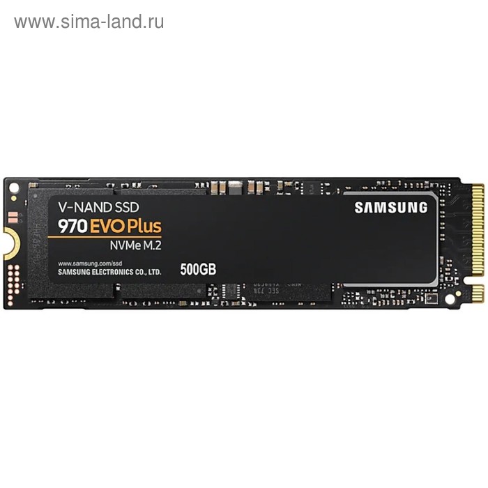 Накопитель SSD Samsung 970 EVO Plus M.2 2280 MZ-V7S500BW, 500Гб, PCI-E x4 твердотельный накопитель ssd basetech 500gb 970 evo plus 2280 m 2 bt v7s500bw