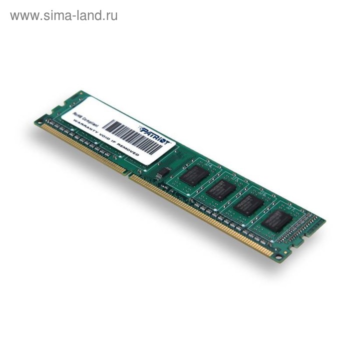 Память DDR3 Patriot PSD34G13332, 4Гб, PC3-10600, 1333 МГц, DIMM модуль памяти ddr3 4gb patriot memory psd34g13332 pc3 10600 1333mhz cl9 1 5v rtl