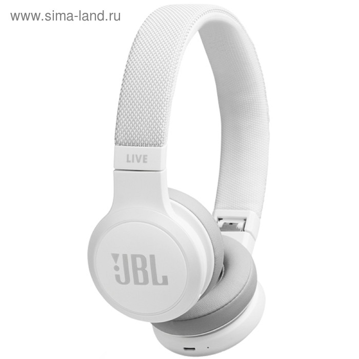 фото Наушники jbl live400bt, накладные, беспроводные, bluetooth 4.2, белые